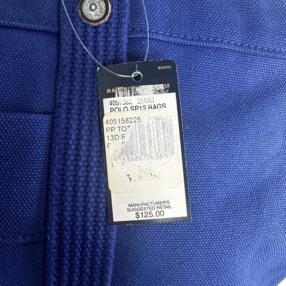 Ralph Lauren Polo Tote #3 Canvas Bag Vintage Limited Edition Pony Logo Blue NWT